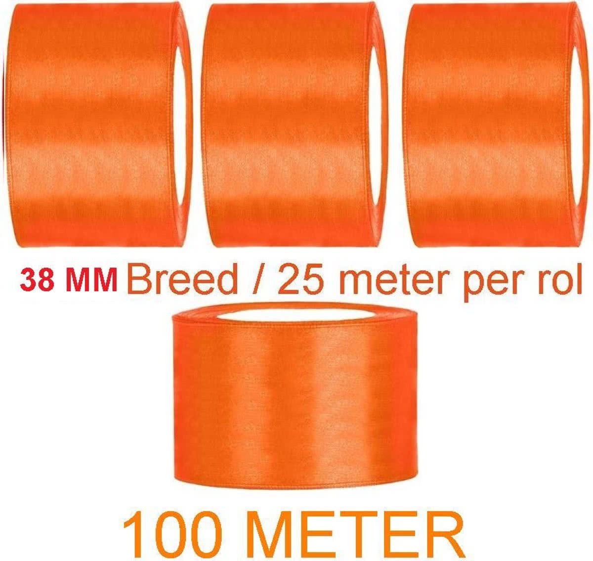 Oranje Linten 38 mm | Totaal 100 Meter| Koningsdag Versieren